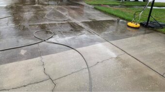 Driveway Pressure Cleaning Before and After